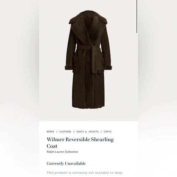 Ralph Lauren Purple Label Wilmer Reversible Shearling Coat - Picture 8 of 11